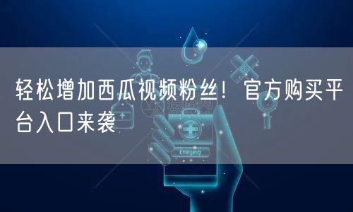 轻松增加西瓜视频粉丝！官方购买平台入口来袭