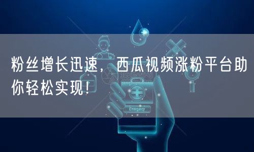 粉丝增长迅速,西瓜视频涨粉平台助你轻松实现!