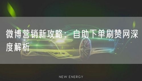 微博营销新攻略：自助下单刷赞网深度解析