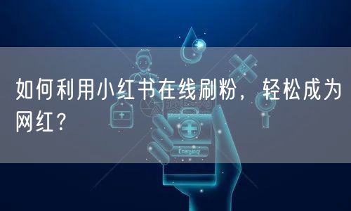 如何利用小红书在线刷粉,轻松成为网红?