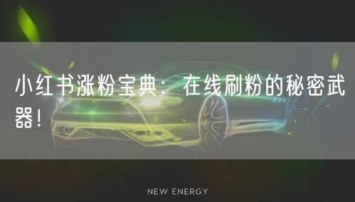 小红书涨粉宝典：在线刷粉的秘密武器！