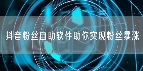 抖音粉丝自助软件助你实现粉丝暴涨